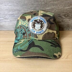 United States Air Force Hat Cap Strap Back Camo Green Mens Military Baseball